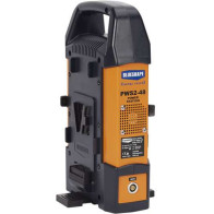 PWS2-48 Power-Station Blueshape per il supporto di 2 batterie V-lock doppio Voltaggio 14V e 48V