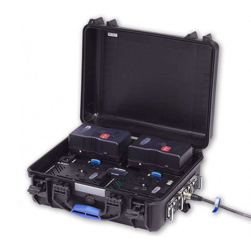 PWS-RUGGED Power-Station Blueshape robusta 48V-28V-14V da produzione sul campo per batterie con attacco V-Lock