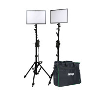 LG-E268CII Ledgo Kit di 2 Lampade da studio a LED Bicolor + 2 Light stand