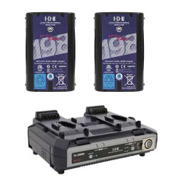 VL-2000S + DUO-C198 IDX Kit Caricabatteria + 2 batterie 195Wh Li-Ion V-Mount/V-Lock
