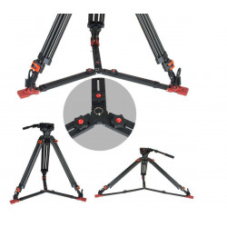 DF26AQ7 Treppiede video COMAN 3Sez. 905/1830mm Max Load 12Kg Testa Q7, Alluminio