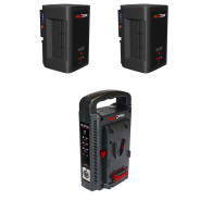 PROBANK-2XL HEDBOX, Kit di alimentazione con 2 batterie Nero L e un caricabatteria RP-DC100