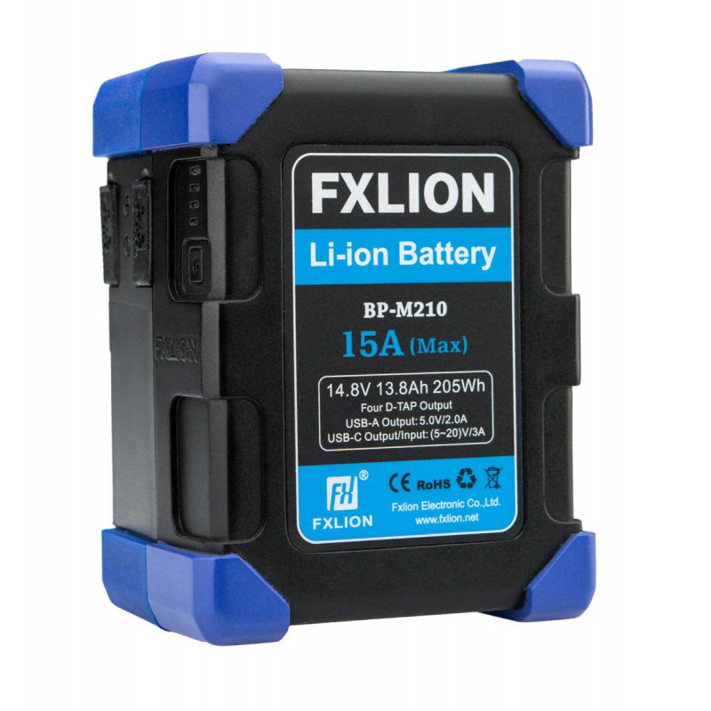 FX-BPM210 Fxlion batteria MINI V-Lock, 14,8V 205Wh 13.8A, 4 D-Tap, USB-A, USB-C