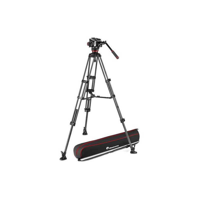 MVK504XTWINMC Manfrotto Testa Fluida 504X e Trep. 2 tubi in FC e stab. centrale