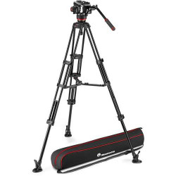 MVK504XTWINMA Manfrotto Testa Fluida 504X e Trep. 2 tubi in Allu. e stab. centr.