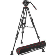 MVK504XTWINMA Manfrotto Testa Fluida 504X e Trep. 2 tubi in Allu. e stab. centr.