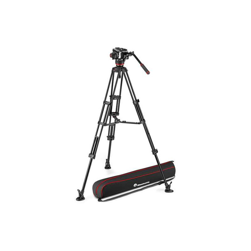 MVK504XTWINMA Manfrotto Testa Fluida 504X e Trep. 2 tubi in Allu. e stab. centr.