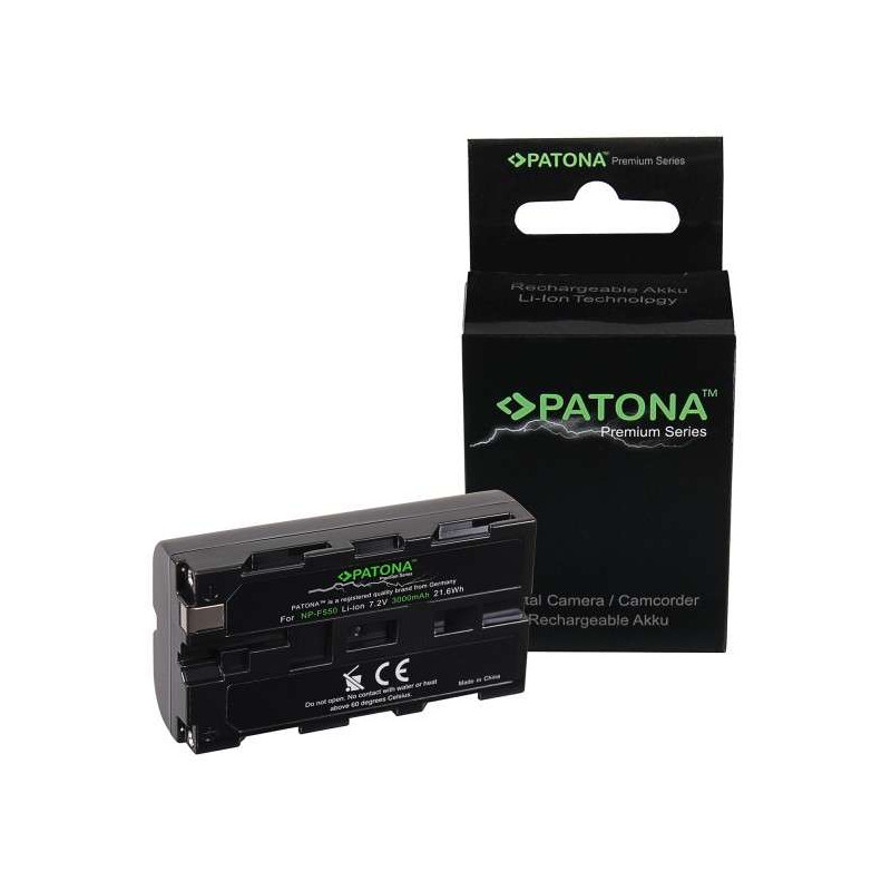 1324 PATONA Batteria tipo Sony NP-F550 3A 7,2V 21,6W