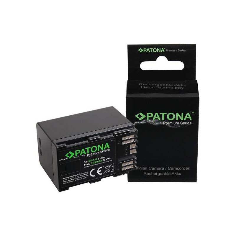 1313 PATONA Batteria tipo Canon BP-A30 3500mAh / 14.4V / 50,4Wh