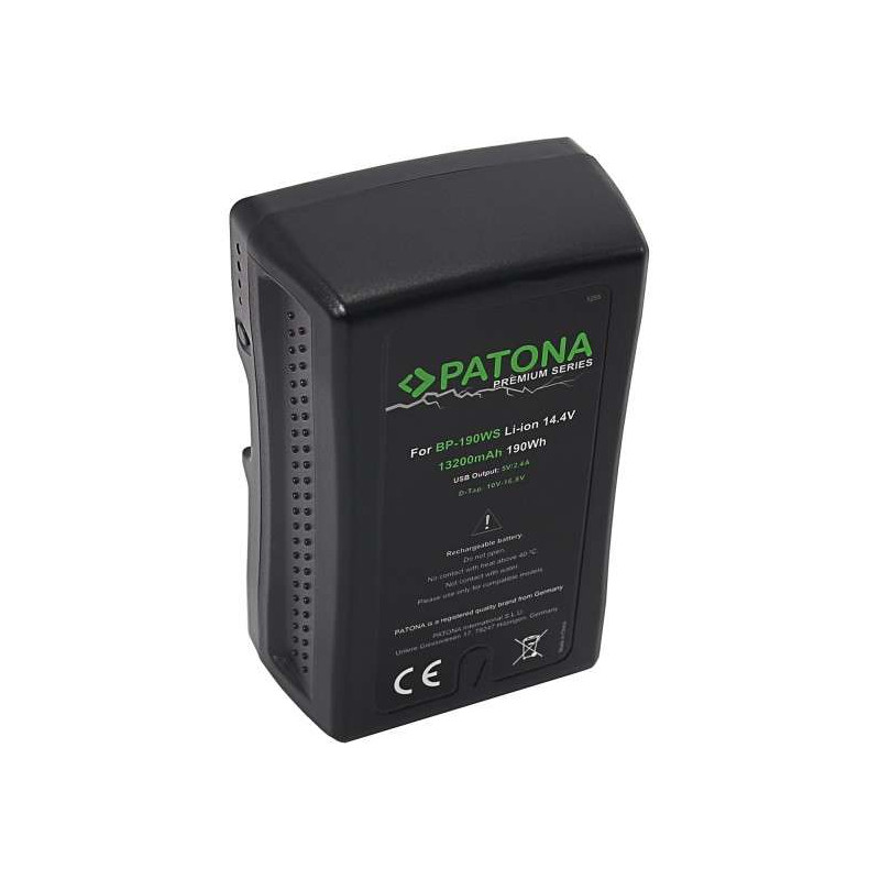 1255 PATONA Batteria Premium V-Mount 190W 14.4V 13.2A