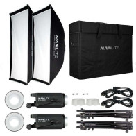 NL-FS300 2KIT-S-LS Nanlite Kit di 2 FS300 con 2 SoftBox 60x90, 2 Stativi, Borsa