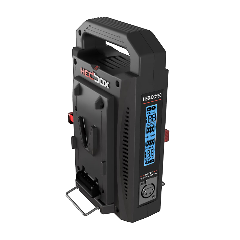 HED-DC150V Caricabatterie simultaneo LCD digitale  2 canali, funzione Power Bank