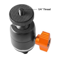 Adattatore A8 con attacco cold shoe e ball head medio E-Image