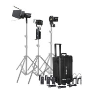 Nanlite Kit di 3 Forza 60B II con 1 Fresnel  e Trolley