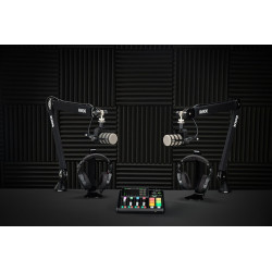 RODECASTER DUO, 2 PodMic, 2 headphones NTH-100, 2 PSA1+ e 2 XLR3 black RODE KIT