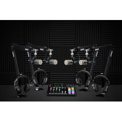 RODECASTER PRO II, 4 PodMic, 4 cuffie NTH-100, 4 PSA1+ e 4 XLR3 black RODE KIT