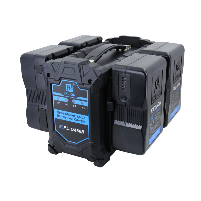 Fxlion Caricabatterie 4 canali V-Lock FX-PLQ480B