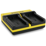 Caricabatterie Patona 2 slot + LCD, out USB-Canon BP808/819