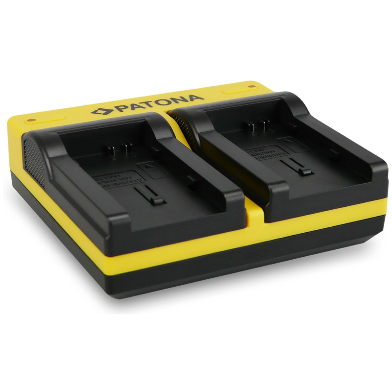 Caricabatterie Patona 2 slot + LCD, out USB-Canon BP808/819
