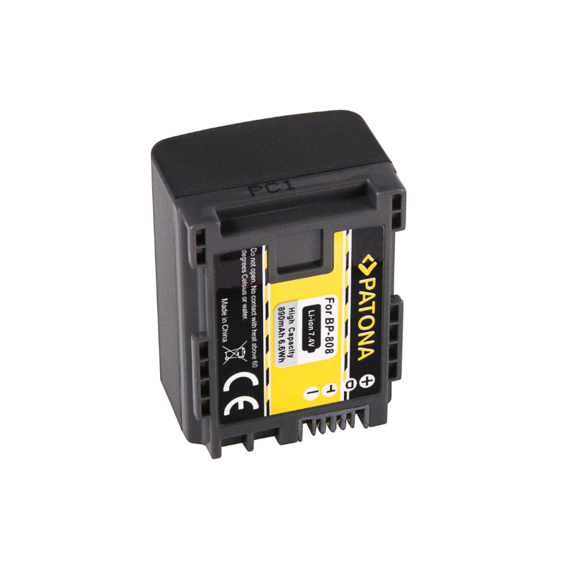 Batteria Patona tipo Canon BP-808-BP808 capacità 890 mAh, 7.4V