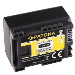 Batteria Patona tipo Canon BP-808-BP808 capacità 890 mAh, 7.4V
