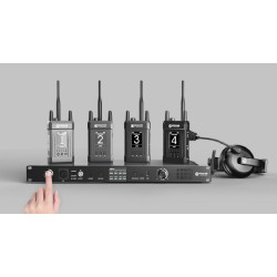 Syscom 1000T-4B Hollyland Full Duplex Wireless Intercom System con 4 Belt Packs