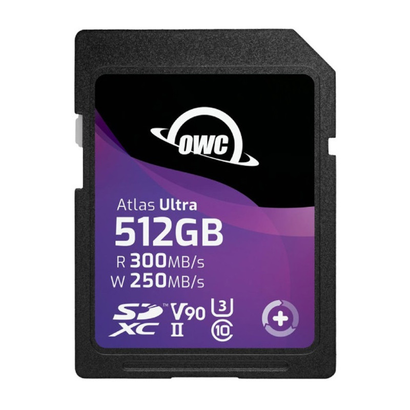 OWC 512GB Atlas Ultra SDXC UHS-II V90 Media Card - R 300MB/s - W 250MB/s