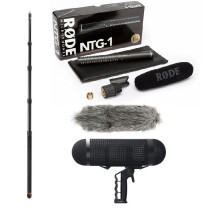 Kit Microfono Direzionale RØDE NTG-1 con Windshield E-Image BS-M20 e Asta Telescopica BA12