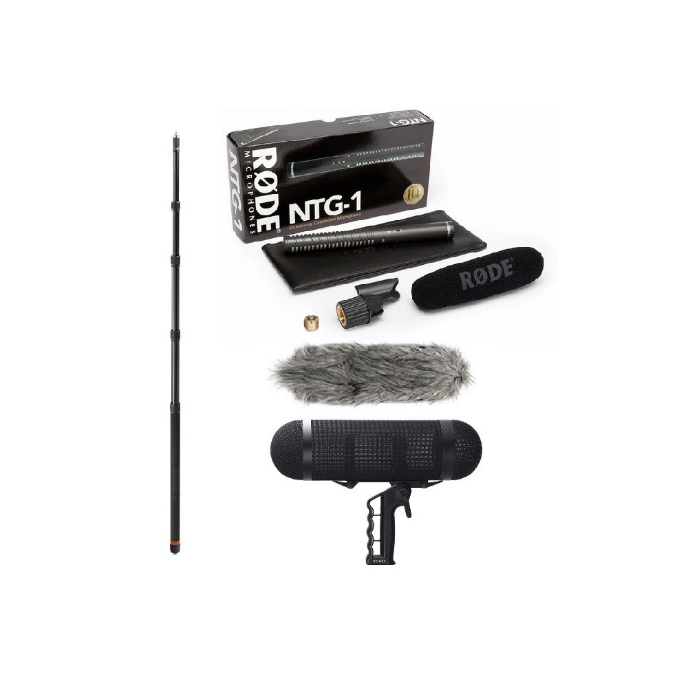 Kit Microfono Direzionale RØDE NTG-1 con Windshield E-Image BS-M20 e Asta Telescopica BA12