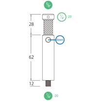 Kupo Baby Pin con filetto 1/4"-20 maschio - wwwmancoit.inlavorazione.com