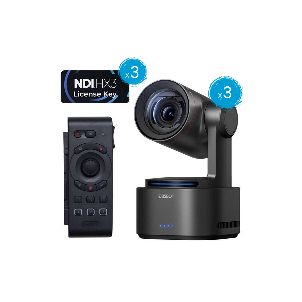 Kit OBSBOT Tail 2 (x3) con controller remoto e licenze NDI - wwwmancoit.inlavorazione.com