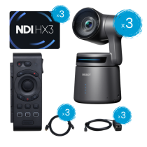 Kit OBSBOT Tail Air: 3 telecamere 4K PTZ AI, controller, licenze NDI, adattatori e cavi HDMI - wwwmancoit.inlavorazione.com