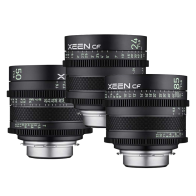 KIT Samyang XEEN CF 24/50/85mm T1.5 FF Cine PL in fibra di carbonio
