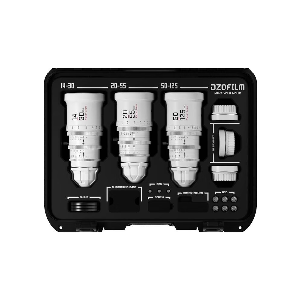 DZOFilm Pictor Zoom 3-lens kit bianco 14-30/20-55/50-125, T2.8 - wwwmancoit.inlavorazione.com