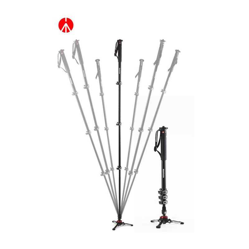 Monopiede video XPRO+ Manfrotto alluminio, 4 sezioni, base fluida