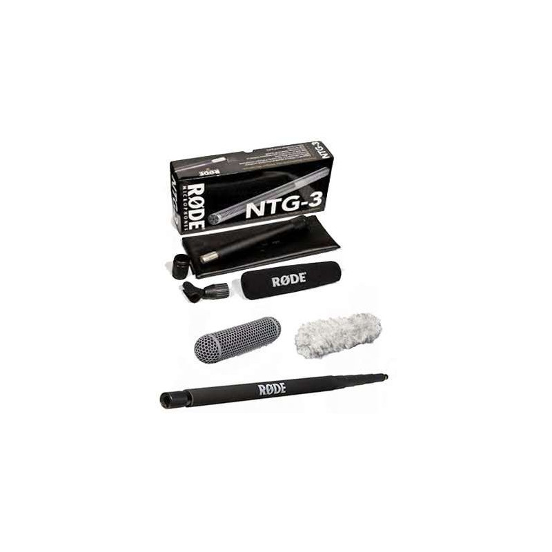 Kit microfonico Rode NTG3 con asta telescopica, Blimp antivento e DeadCat
