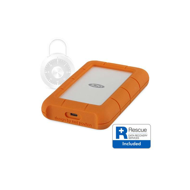 SECURE Lacie Hard-disk esterno RUGGED USB 3.1 type C W/RESCU
