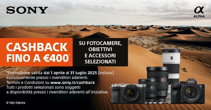 SONY CASHBACK SUMMER EDITION fino al 31/7/2025